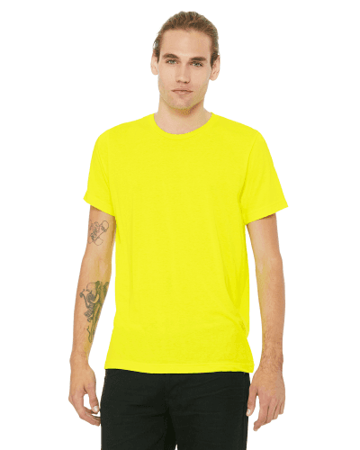 Sample of Canvas 3650 - Unisex Poly-Cotton Short-Sleeve T-Shirt in NEON YELLOW style