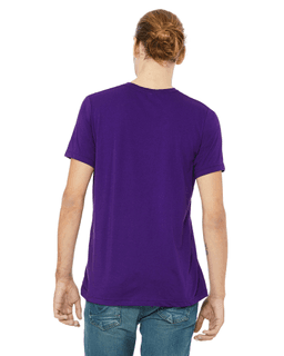 Sample of Canvas 3650 - Unisex Poly-Cotton Short-Sleeve T-Shirt in TEAM PURPLE from side back