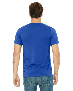 Sample of Canvas 3650 - Unisex Poly-Cotton Short-Sleeve T-Shirt in TRUE ROYAL from side back