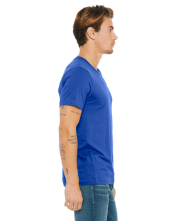 Sample of Canvas 3650 - Unisex Poly-Cotton Short-Sleeve T-Shirt in TRUE ROYAL from side sleeveleft