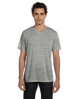 Sample of Canvas 3650 - Unisex Poly-Cotton Short-Sleeve T-Shirt in WHITE MARBLE from side front