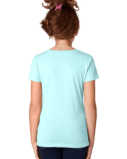 Sample of Next Level 3712 - Youth Princess CVC T-Shirt in ICE BLUE from side back