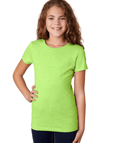 Sample of Next Level 3712 - Youth Princess CVC T-Shirt in NEON GREEN style