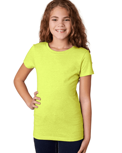 Sample of Next Level 3712 - Youth Princess CVC T-Shirt in NEON YELLOW style