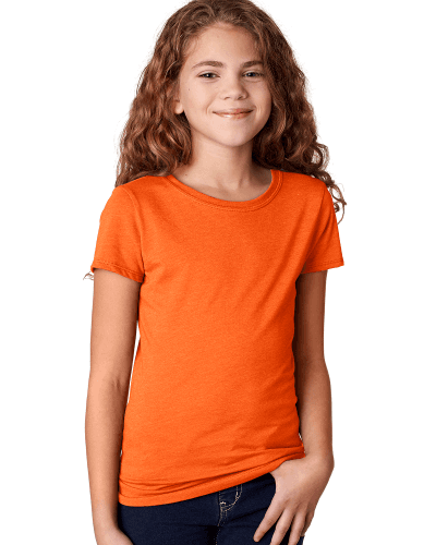 Sample of Next Level 3712 - Youth Princess CVC T-Shirt in ORANGE style