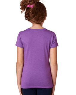 Sample of Next Level 3712 - Youth Princess CVC T-Shirt in PURPLE BERRY from side back