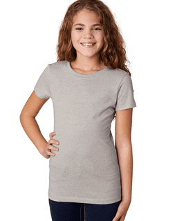 Sample of Next Level 3712 - Youth Princess CVC T-Shirt in SILK from side front