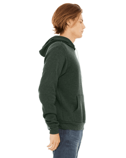 Sample of Bella+Canvas 3719 - Unisex Sponge Fleece Pullover Hoodie in HEATHER FOREST from side sleeveleft