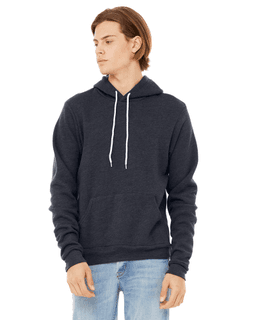 Sample of Bella+Canvas 3719 - Unisex Sponge Fleece Pullover Hoodie in HEATHER NAVY from side front