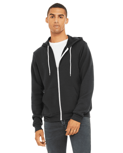 Sample of Unisex Poly-Cotton Sponge Fleece Full-Zip Hooded Sweatshirt in DARK GREY style