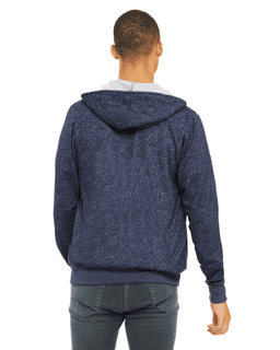 Sample of Unisex Poly-Cotton Sponge Fleece Full-Zip Hooded Sweatshirt in DIGITAL BLUE from side back