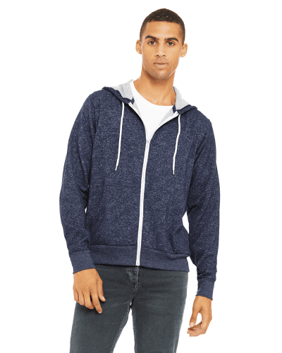 Sample of Unisex Poly-Cotton Sponge Fleece Full-Zip Hooded Sweatshirt in DIGITAL BLUE style