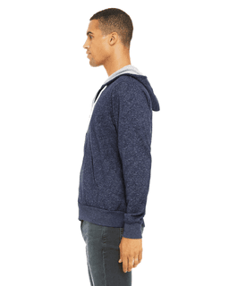 Sample of Unisex Poly-Cotton Sponge Fleece Full-Zip Hooded Sweatshirt in DIGITAL BLUE from side sleeveright