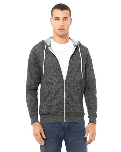 Sample of Unisex Poly-Cotton Sponge Fleece Full-Zip Hooded Sweatshirt in DIGITAL GREY style