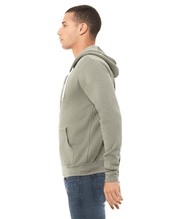 Sample of Unisex Poly-Cotton Sponge Fleece Full-Zip Hooded Sweatshirt in HEATHER STONE from side sleeveright