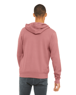 Sample of Unisex Poly-Cotton Sponge Fleece Full-Zip Hooded Sweatshirt in MAUVE from side back