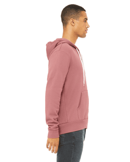 Sample of Unisex Poly-Cotton Sponge Fleece Full-Zip Hooded Sweatshirt in MAUVE from side sleeveleft