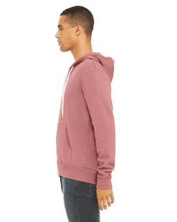 Sample of Unisex Poly-Cotton Sponge Fleece Full-Zip Hooded Sweatshirt in MAUVE from side sleeveright