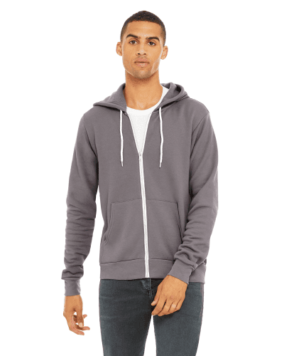 Sample of Unisex Poly-Cotton Sponge Fleece Full-Zip Hooded Sweatshirt in STORM style