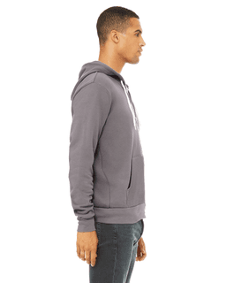 Sample of Unisex Poly-Cotton Sponge Fleece Full-Zip Hooded Sweatshirt in STORM from side sleeveleft