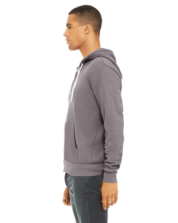 Sample of Unisex Poly-Cotton Sponge Fleece Full-Zip Hooded Sweatshirt in STORM from side sleeveright