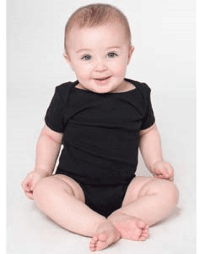 Sample of American Apparel 4001 Infant Baby Rib Short-Sleeve One-Piece in BLACK style