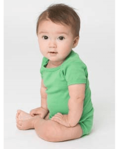 Sample of American Apparel 4001 Infant Baby Rib Short-Sleeve One-Piece in GRASS style