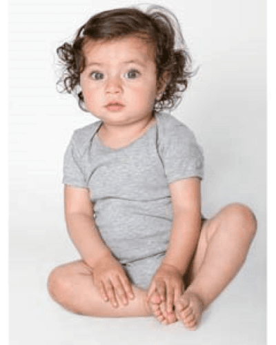 Sample of American Apparel 4001 Infant Baby Rib Short-Sleeve One-Piece in HEATHER GREY style