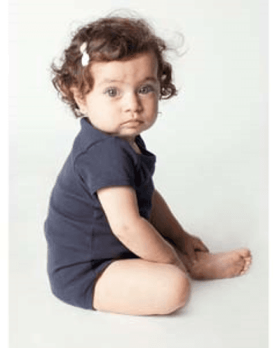 Sample of American Apparel 4001 Infant Baby Rib Short-Sleeve One-Piece in NAVY style