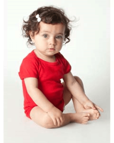 Sample of American Apparel 4001 Infant Baby Rib Short-Sleeve One-Piece in RED style