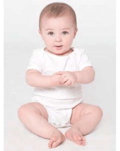 Sample of American Apparel 4001 Infant Baby Rib Short-Sleeve One-Piece in WHITE style