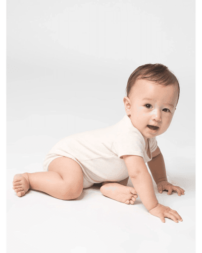 Sample of American Apparel 4001ORW Infant Organic Baby Rib Short-Sleeve One-Piece in ORGN NATURAL style