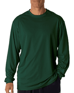 Sample of Badger 4104 - Adult B-Core Long-Sleeve Performance T-Shirt in FOREST GREEN from side front