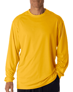 Sample of Badger 4104 - Adult B-Core Long-Sleeve Performance T-Shirt in GOLD from side front