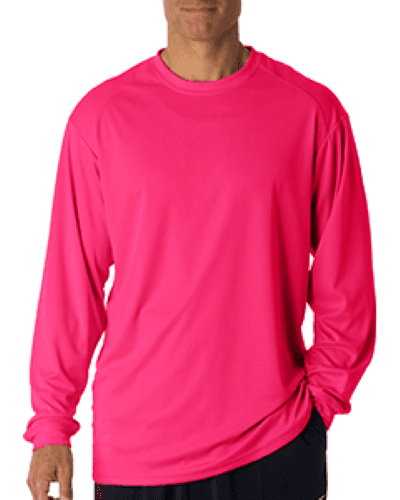 Sample of Badger 4104 - Adult B-Core Long-Sleeve Performance T-Shirt in HOT PINK style