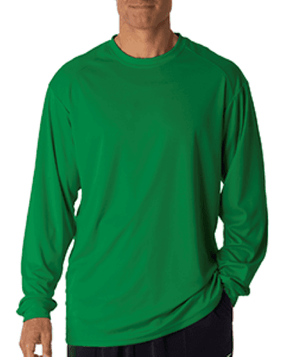 Sample of Badger 4104 - Adult B-Core Long-Sleeve Performance T-Shirt in KELLY GREEN style