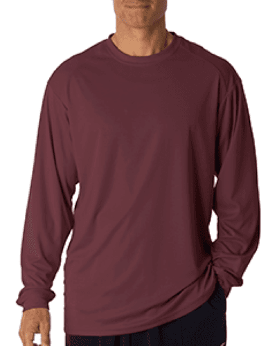 Sample of Badger 4104 - Adult B-Core Long-Sleeve Performance T-Shirt in MAROON style