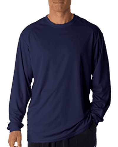 Sample of Badger 4104 - Adult B-Core Long-Sleeve Performance T-Shirt in NAVY style