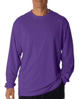 Sample of Badger 4104 - Adult B-Core Long-Sleeve Performance T-Shirt in PURPLE from side front