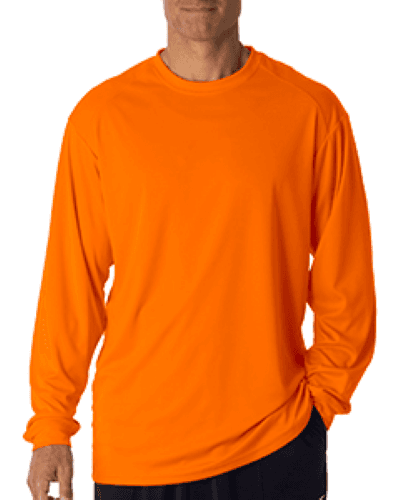 Sample of Badger 4104 - Adult B-Core Long-Sleeve Performance T-Shirt in SAFETY ORANGE style