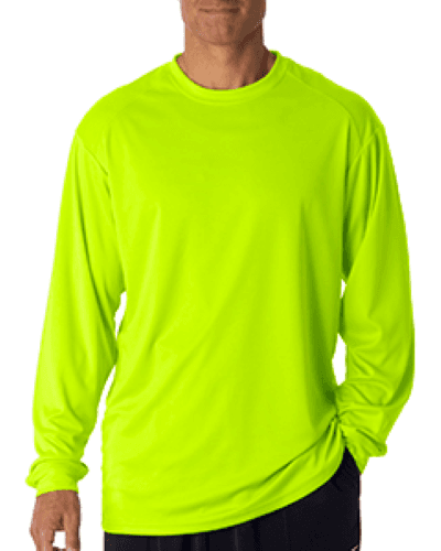 Sample of Badger 4104 - Adult B-Core Long-Sleeve Performance T-Shirt in SAFETY YELLOW style