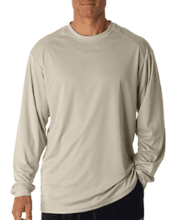 Sample of Badger 4104 - Adult B-Core Long-Sleeve Performance T-Shirt in SAND from side front