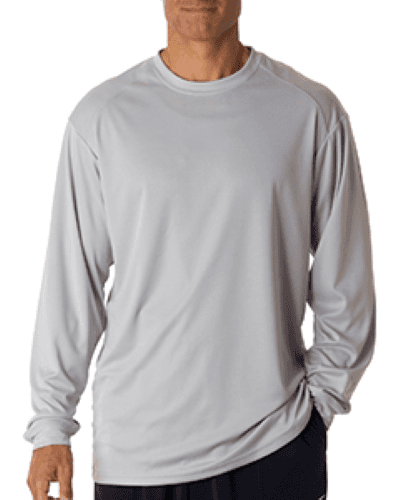 Sample of Badger 4104 - Adult B-Core Long-Sleeve Performance T-Shirt in SILVER style