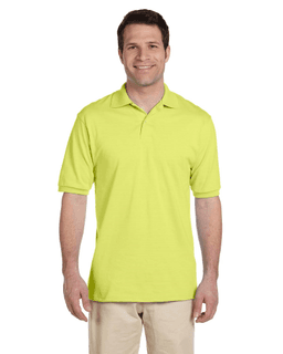 Sample of Jerzees 437 - Adult 5.6 oz. SpotShield Jersey Polo in SAFETY GREEN from side front