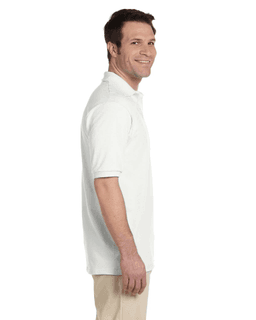 Sample of Jerzees 437 - Adult 5.6 oz. SpotShield Jersey Polo in WHITE from side sleeveleft