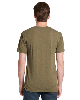 Sample of Next Level 6010 - Men's Triblend Crew in MILITARY GREEN from side back