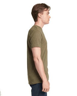 Sample of Next Level 6010 - Men's Triblend Crew in MILITARY GREEN from side sleeveleft