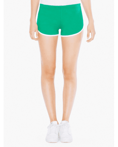 Sample of American Apparel 7301W Ladies' Interlock Running Shorts in KELLY WHITE style