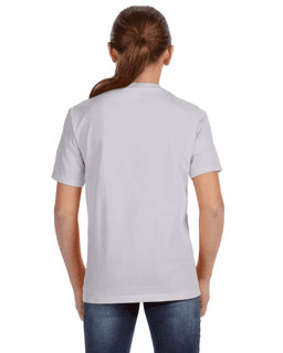 Sample of Anvil 780B Youth Midweight T-Shirt in ASH from side back