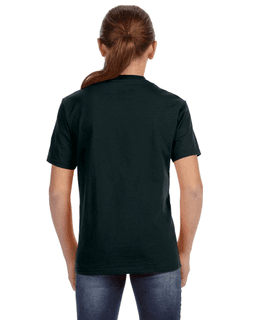 Sample of Anvil 780B Youth Midweight T-Shirt in BLACK from side back